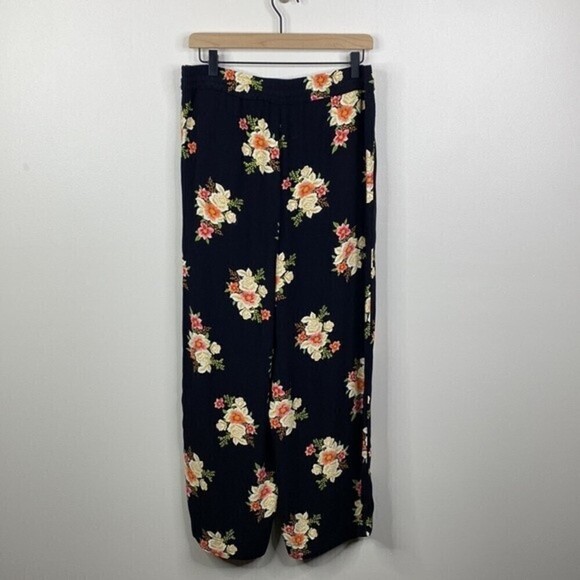 LOFT Black Floral Wide Leg Cropped Women's Pants Size Small - Picture 6 of 7